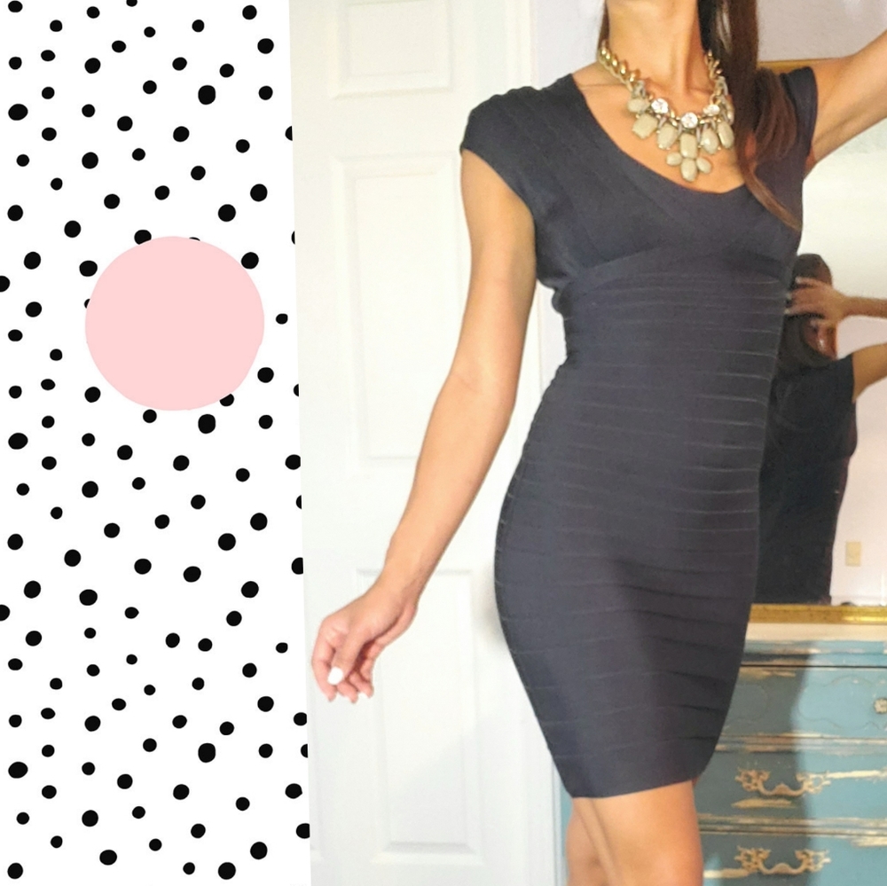 Black Herve Leger Bandage Dress